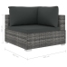Set de muebles de jardín 11 pzas y cojines ratán sintético gris
