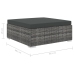 Set de muebles de jardín 11 pzas y cojines ratán sintético gris