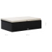 Set muebles de jardín 2 piezas y cojines ratán sintético negro