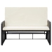 Set muebles de jardín 2 piezas y cojines ratán sintético negro