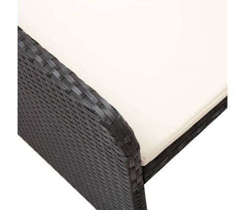 Set muebles de jardín 2 piezas y cojines ratán sintético negro
