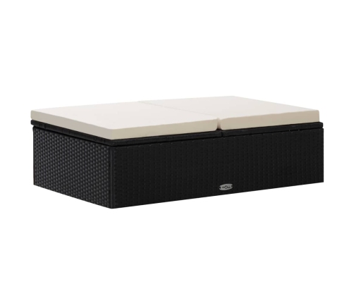 Set muebles de jardín 2 piezas y cojines ratán sintético negro