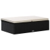 Set muebles de jardín 2 piezas y cojines ratán sintético negro