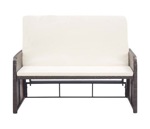 Set muebles de jardín 2 piezas y cojines ratán sintético marrón
