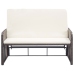 Set muebles de jardín 2 piezas y cojines ratán sintético marrón