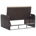 Set muebles de jardín 2 piezas y cojines ratán sintético marrón