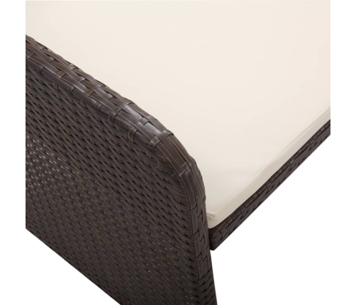 Set muebles de jardín 2 piezas y cojines ratán sintético marrón