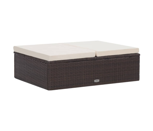 Set muebles de jardín 2 piezas y cojines ratán sintético marrón
