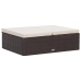 Set muebles de jardín 2 piezas y cojines ratán sintético marrón