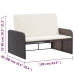 Set muebles de jardín 2 piezas y cojines ratán sintético marrón
