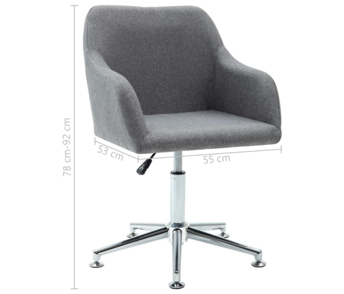 Silla de oficina giratoria de tela gris claro