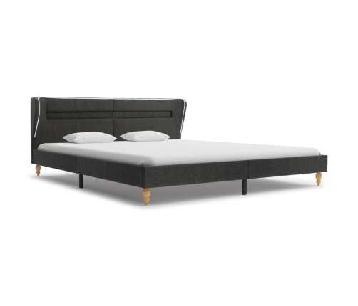 Cama LED colchón viscoelástico arpillera gris oscuro 180x200 cm