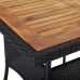 Mesa comedor para jardín ratán sintético madera de acacia negro