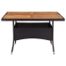 Mesa de comedor de jardín ratán sintético madera acacia negra