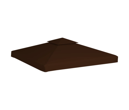 Toldo de cenador 2 niveles marrón 310 g/m² 3x3 m