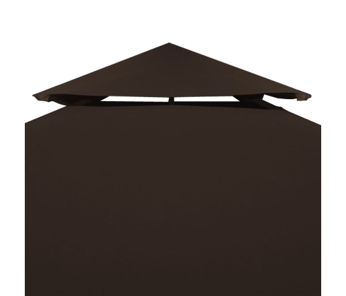 Toldo de cenador 2 niveles marrón 310 g/m² 3x3 m