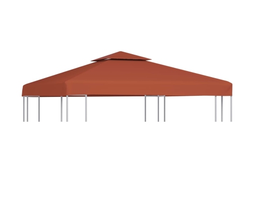 Toldo de cenador 2 niveles terracota 310 g/m² 3x3 m