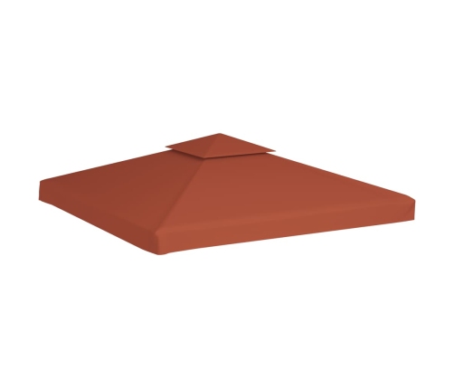 Toldo de cenador 2 niveles terracota 310 g/m² 3x3 m