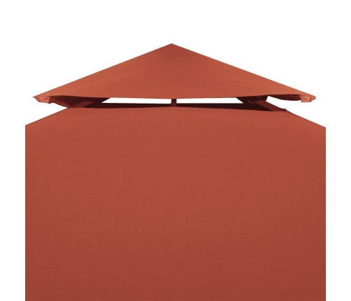 Toldo de cenador 2 niveles terracota 310 g/m² 3x3 m