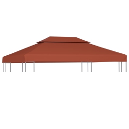 Cubierta superior de cenador 2 niveles terracota 310 g/m² 4x3 m