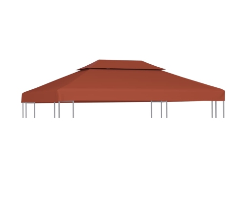 Cubierta superior de cenador 2 niveles terracota 310 g/m² 4x3 m