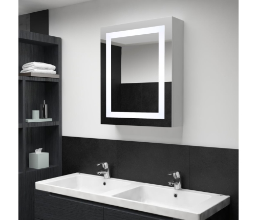 Mueble de baño con espejo LED 50x13x70 cm