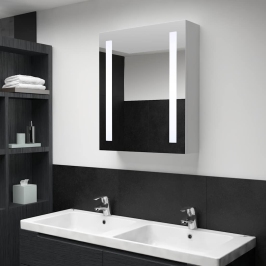 Mueble de baño con espejo LED 50x13x70 cm