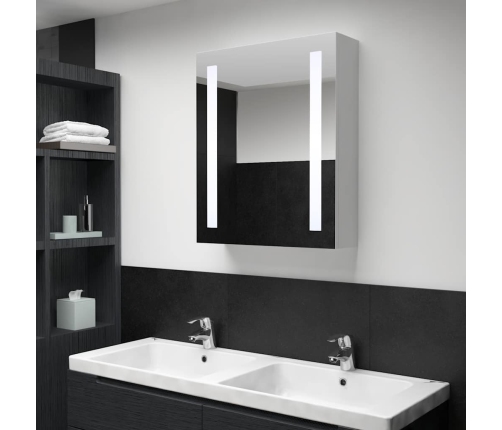 Mueble de baño con espejo LED 50x13x70 cm