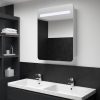 Mueble de baño con espejo LED 60x11x80 cm