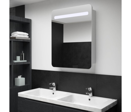 Mueble de baño con espejo LED 60x11x80 cm