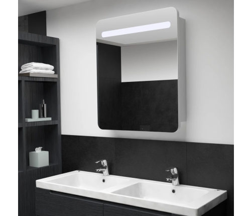 Mueble de baño con espejo LED 68x9x80 cm