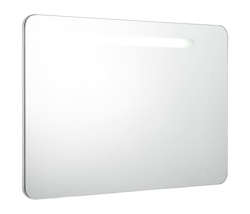 Mueble de baño con espejo LED 80x9,5x55 cm