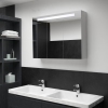 Mueble de baño con espejo LED 88x13x62 cm