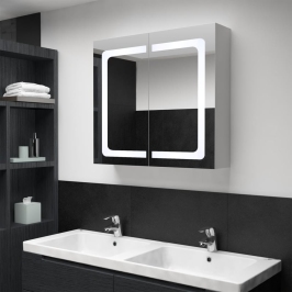 Mueble de baño con espejo LED 80x12,2x68 cm