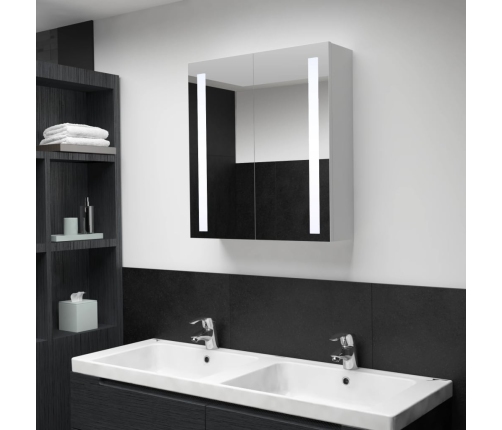 Mueble de baño con espejo LED 60x14x62 cm