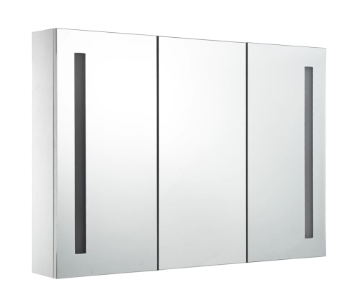 Mueble de baño con espejo LED 89x14x62 cm