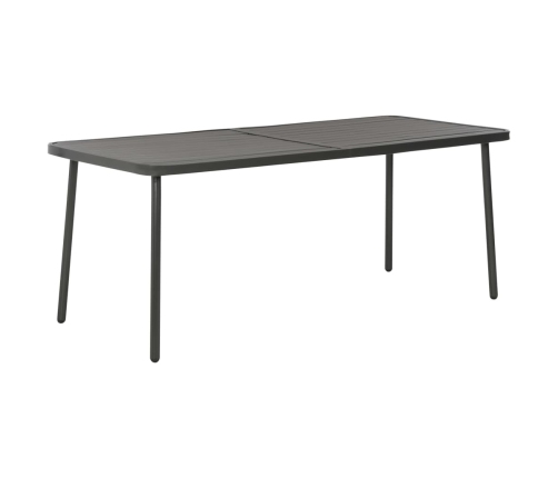 Mesa de jardín de acero gris oscuro 180x83x72 cm