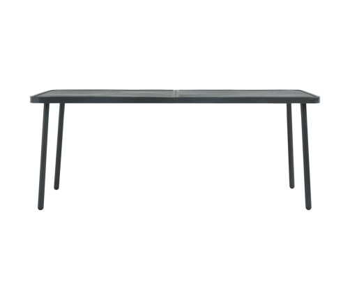 Mesa de jardín de acero gris oscuro 180x83x72 cm