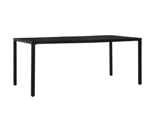 Mesa de jardín de acero negro 180x83x72 cm