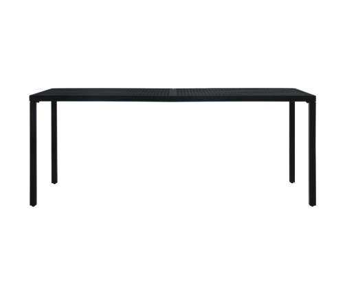 Mesa de jardín de acero negro 180x83x72 cm