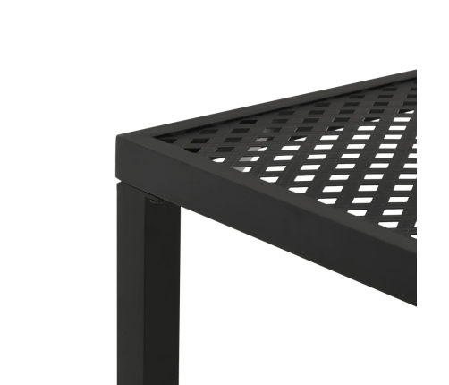 Mesa de jardín de acero negro 180x83x72 cm