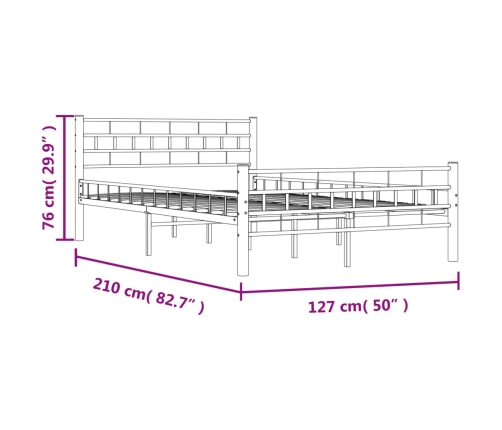 Estructura de cama sin colchón acero negro 120x200 cm