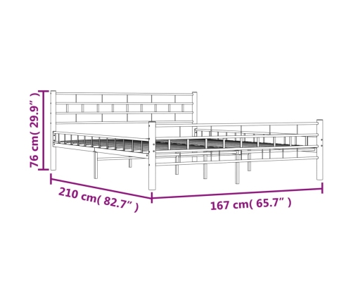 Estructura de cama de acero negro 160x200 cm