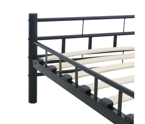 vidaXL Estructura de cama de acero negro 200x200 cm