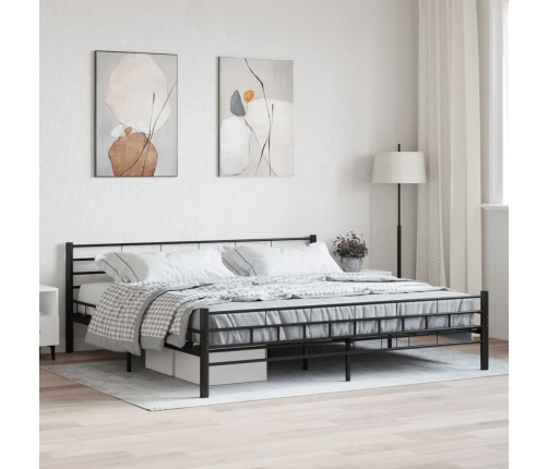 vidaXL Estructura de cama de acero negro 200x200 cm