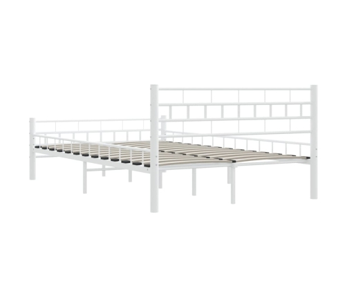 Estructura de cama sin colchón metal blanco 140x200 cm