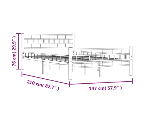 Estructura de cama sin colchón metal blanco 140x200 cm