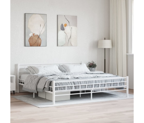 Estructura de cama sin colchón metal blanco 200x200 cm