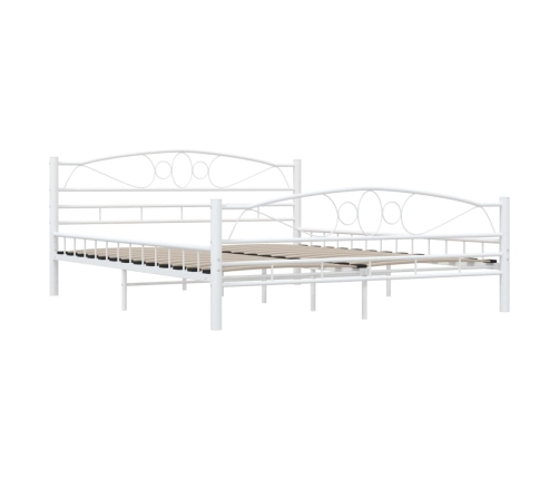 Estructura cama con cabecero sin colchón metal blanco 160x200cm