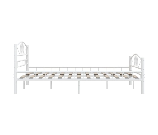 Estructura cama con cabecero sin colchón metal blanco 160x200cm